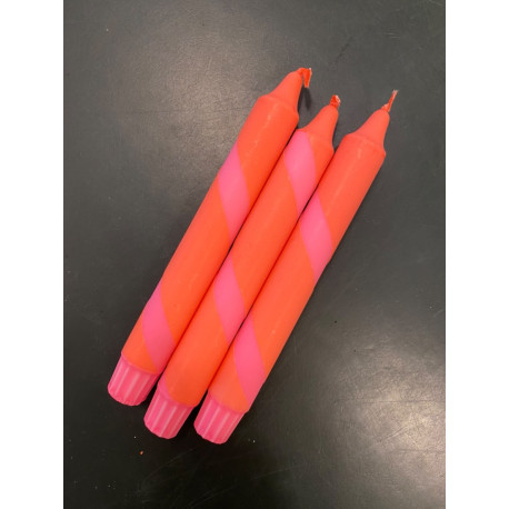AHNE light - Stearinlys, neon pink/orange