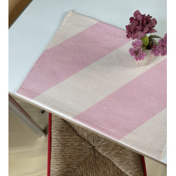 Jou Quilt - dækkeserviet, rosa/creme diagonal